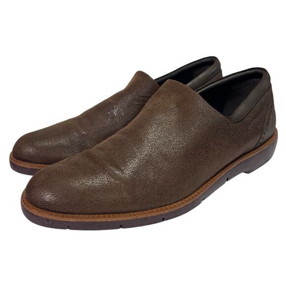 Donald J Pliner Edell VZ Loafers Shoes Mens 9.5 Brown Leather Slip On Casual